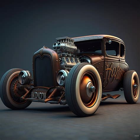 Premium AI Image Power And Precision Hot Rod Engine Detail Illustration Generative Ai