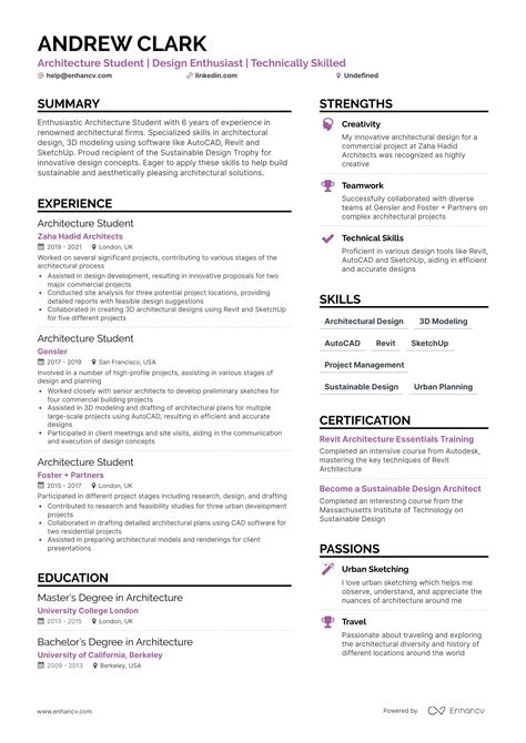 5 Architecture Student Resume Examples And Guide For 2024