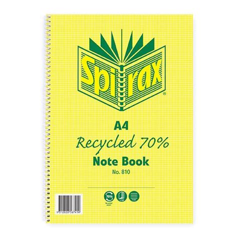 Spirax Recycled Notebook A4 120 Page School Locker