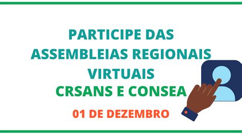 Participe Das Assembleias Regionais Virtuais Redesans