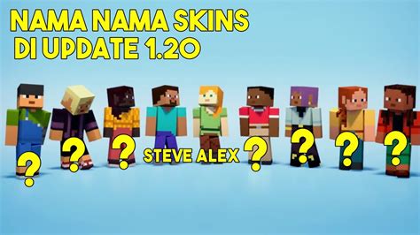 Inilah Nama Nama Skins Yang Akan Ada Di Update Minecraft Youtube