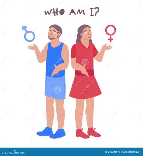 Gender Identity Concept Who Am I Vector Illustration Stock Vector Illustration Of Individual