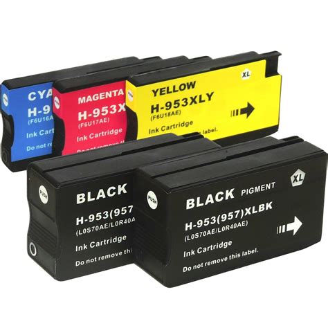 5 Patronen Set zu HP 953 XL BK, C, M, Y Multipack kompatibel hier kau ...