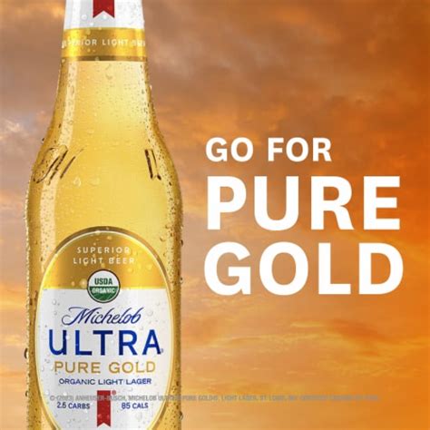 Michelob Ultra Pure Gold Domestic Light Lager Beer 12 Fl Oz Bakers