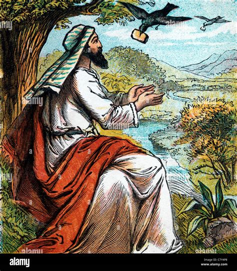 Bible Stories Illustration Of Elijah By The Brook Cherith Near Jordan