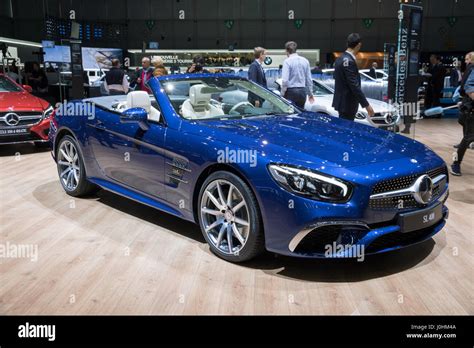 GENEVA SWITZERLAND MARCH 7 2017 Mercedes Benz SL 400 AMG Line Car