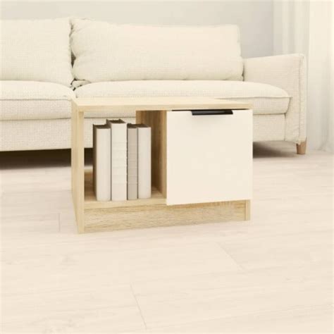 Vidaxl Coffee Table White And Sonoma Oak X X Engineered