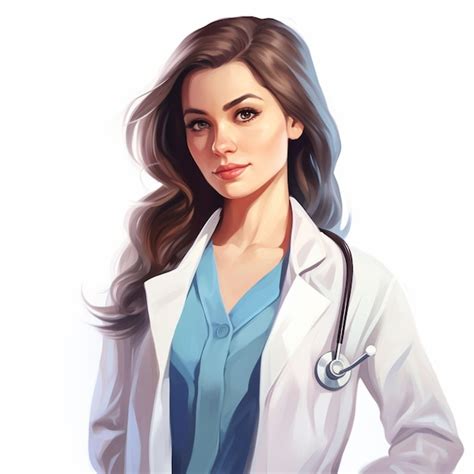 Premium Ai Image Illustration Of A Beautiful Female Doctor Wearing A