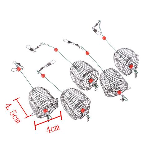 Pcs Wire Fishing Lure Cage Fish Bait Cage Fishing Trap Basket Feeder