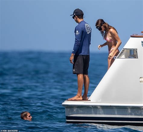 Justin Bieber Ditches The Shirt As He Embraces His Bikini Clad Wife