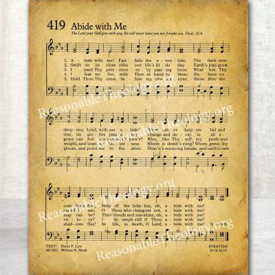 Hymn Decor Abide With Me ReasonableTheology Org