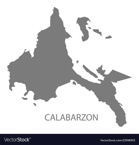 Calabarzon Philippines Map Grey Royalty Free Vector Image