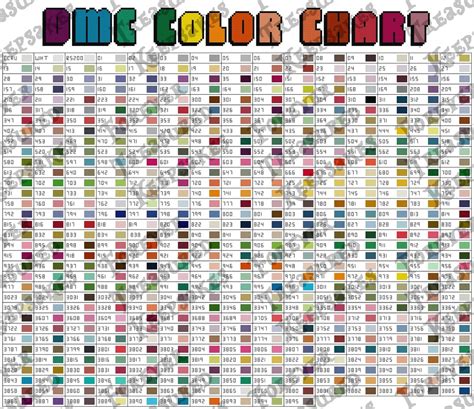 Dmc Color Chart 505 Colors Pdf Pattern Only Etsy Canada