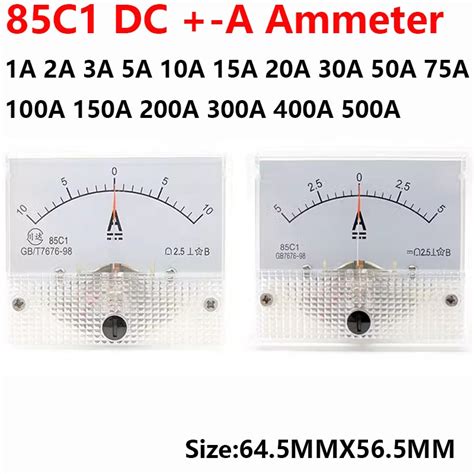 85c1 A Dc 75mv Amperemeter Gauge Analog Panel Amp Current Meter10a 0 10a Ammeter 1a 3a