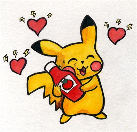 Pikachu love Ketchup by Cattype on DeviantArt