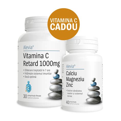 Calciu Magneziu Zinc 40 Comprimate Vitamina C Retard 1000mg 30