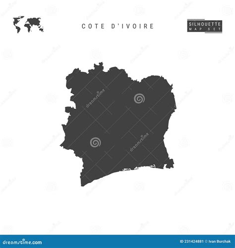 Cote DIvoire Vector Map Isolated On White Background High Detailed