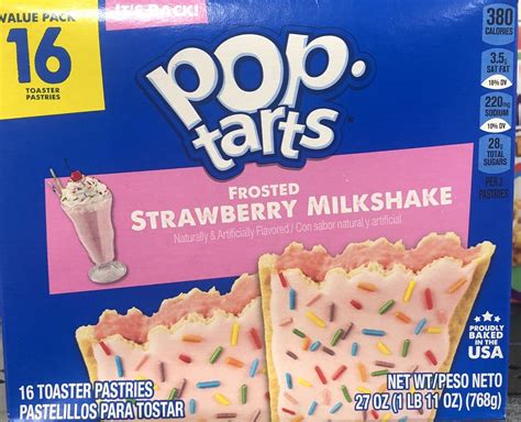 Kelloggs Frosted Strawberry Milkshake Pop Tarts 16 Count 27 Oz Box Ebay