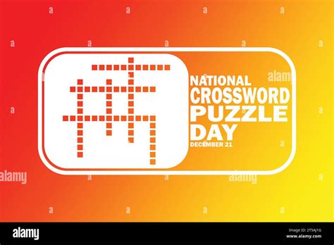 National Crossword Puzzle Day December Vector Illustration