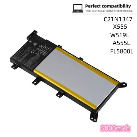 2023 Upgrade 5000mAh7 6V C21N1347 For ASUS Laptop Battery X554 X554L