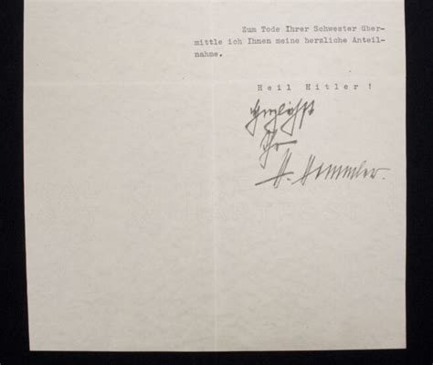 Der Reichsf Hrer Ss Heinrich Himmler Signed Letter Autograph Rare