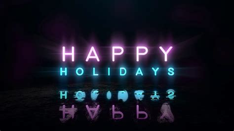 Happy Holidays With Neon Lights On Street In Stock Motion Graphics SBV ...