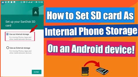 How To Use Sd Card As Internal Storage On An Android Device Methods