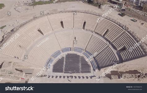 Roman Amphitheater Caesarea Aerial Image Stock Photo 1057096475 ...