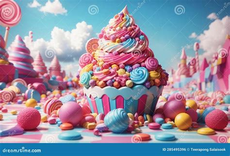 Colorful Candyland Background Generative Ai Illustration Stock