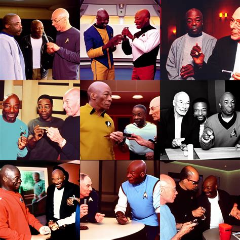 Levar Burton Brent Spiner Patrick Stewart Star Trek Stable Diffusion