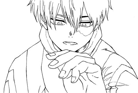 Todoroki Shoto Para Colorir Imprimir E Desenhar Colorir Me