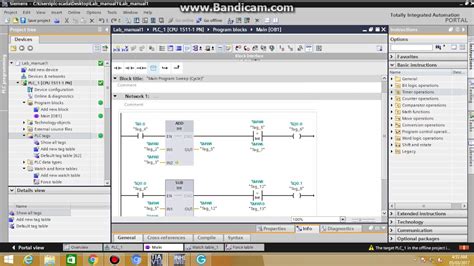 Ladder Logic Program For Arithmetic And Compare Operations Using