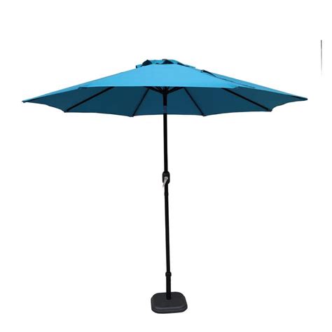 Caribbean Tropics 9 ft. Steel Market Patio Umbrella with Tilt in Teal ...