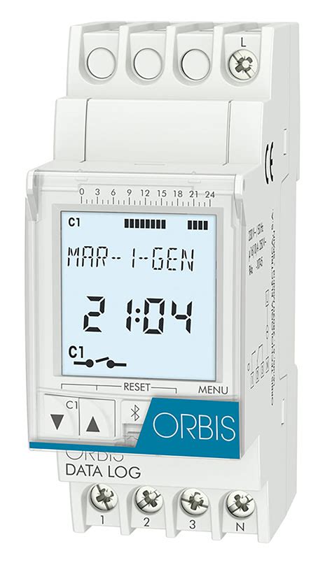 DATA LOG Interruttore Orario Digitale 2 Moduli DIN Giornaliero