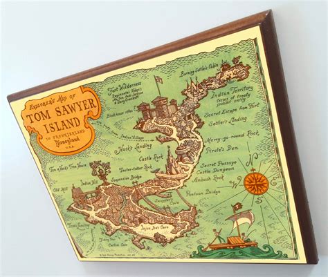 Tom Sawyer Island Map Disneyland Disney World Wood Sign Print | Etsy