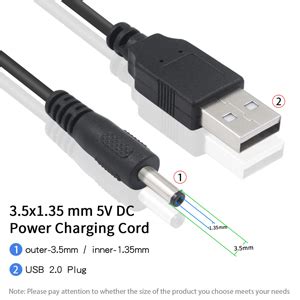 Duttek USB To DC Cable 3 5x1 35 Mm 5V DC Power Charging Cord