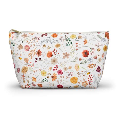 Floral Makeup Bag Wildflower Toiletry Bag Boho Flower Cosmetic Bag