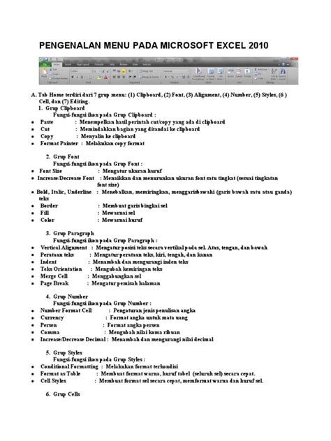 Pengenalan Menu Pada Microsoft Excel 2010 Pdf