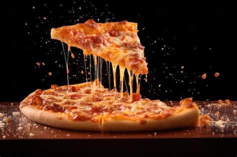 Premium AI Image A Slice Of Pizza Being Lifted Up With Cheese And Sauce