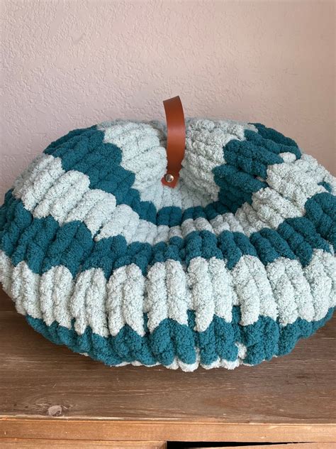 Book Pouf Bible Pouf Oversized Light Blue Teal Fluffy Book Pillow Hand