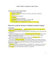 Galinas Hints For Writing An Academic Report Doc Galinas Hints For