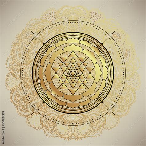 The Sri Yantra Or Sri Chakra Form Of Mystical Diagram Shri Vidya