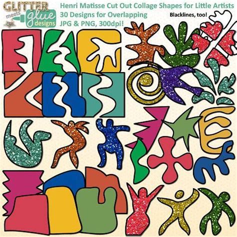 Henri Matisse Shapes Clip Art Collage Cutout Shapes Glitter Meets