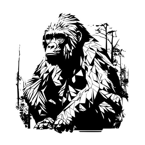 Geometric Gorilla Svg File For Cricut Silhouette And Laser Machines
