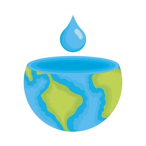 half earth planet with water drop 2732842 Vector Art at Vecteezy