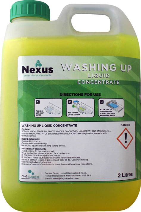 Nexus Washing Up Liquid Concentrate 2x2litre Chg Supplies