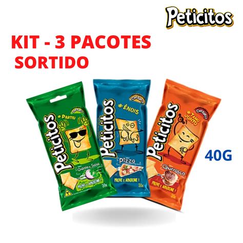 Salgadinho Petisco Snack Tipo Torcida Sabor Sabores Sortido 3UNx40G