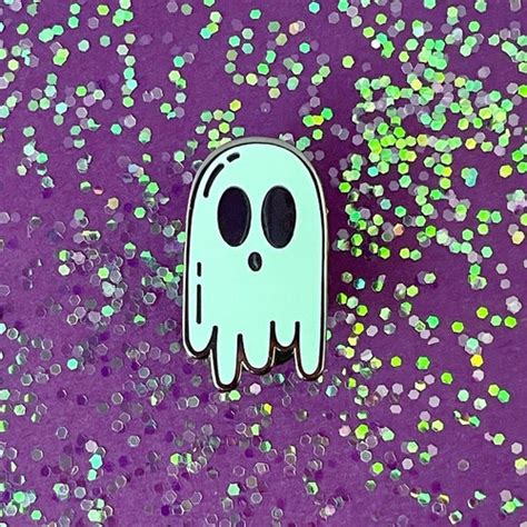 Ghost Enamel Pin Hard Enamel Pin Spooky Cute Pin Etsy