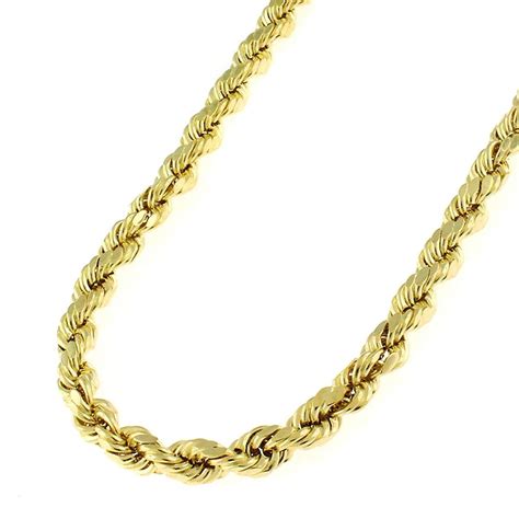 Next Level Jewelry K Yellow Gold Mm Solid Rope Diamond Cut Braided