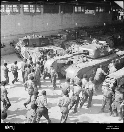 The British Army In The United Kingdom 1939 45 Crews Boarding Churchill Iv Tanks Of 9th Armoured